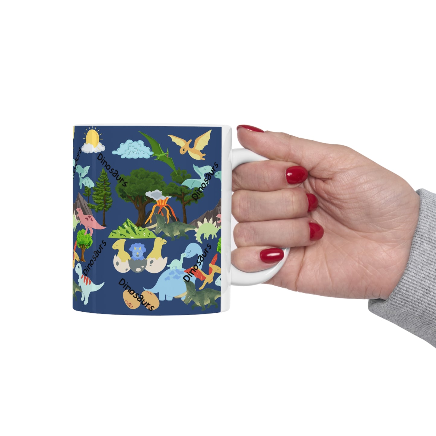 Dinosaurs Navy Ceramic Mug 11oz
