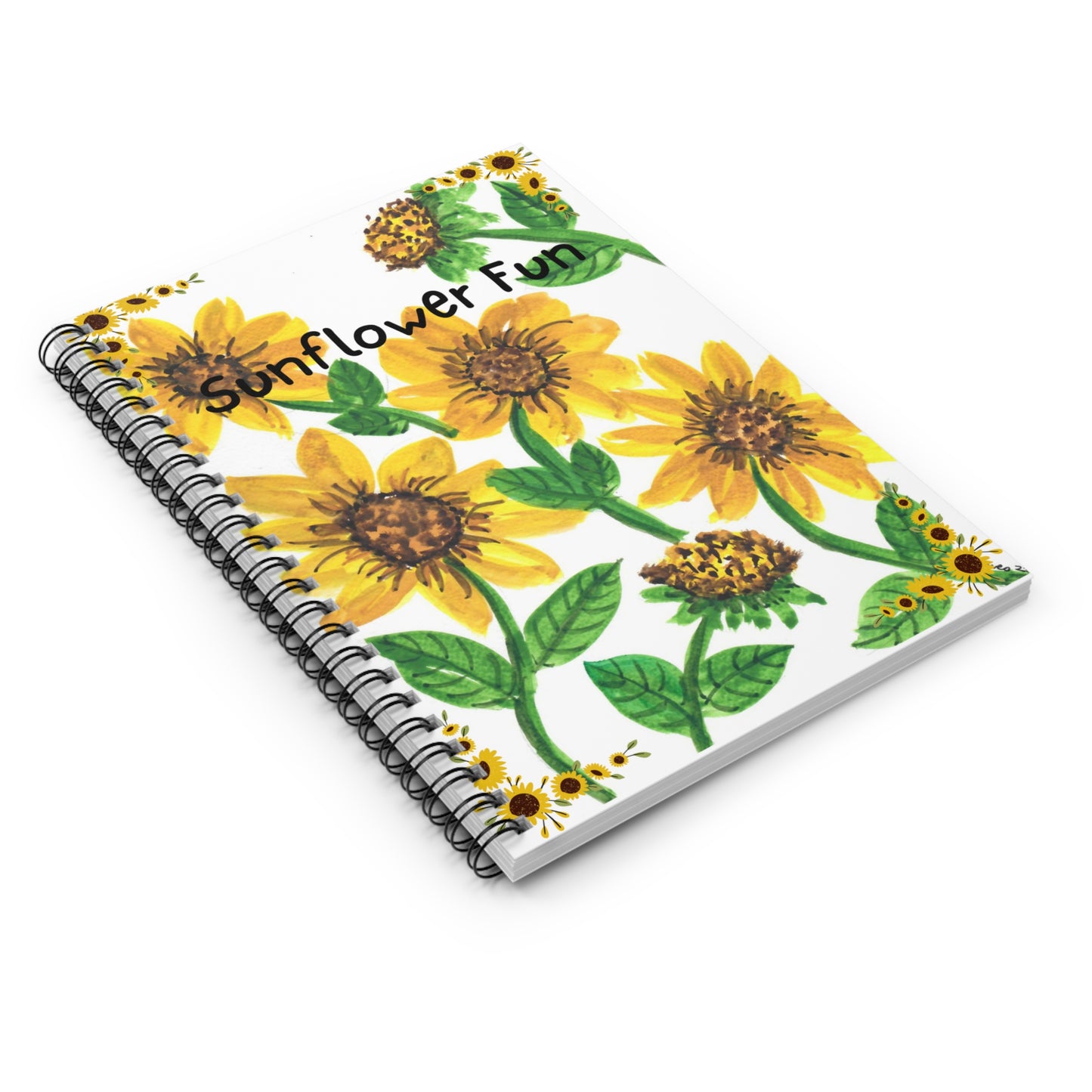 Sunflower Fun Design Spiral Notebook - Ruled Line