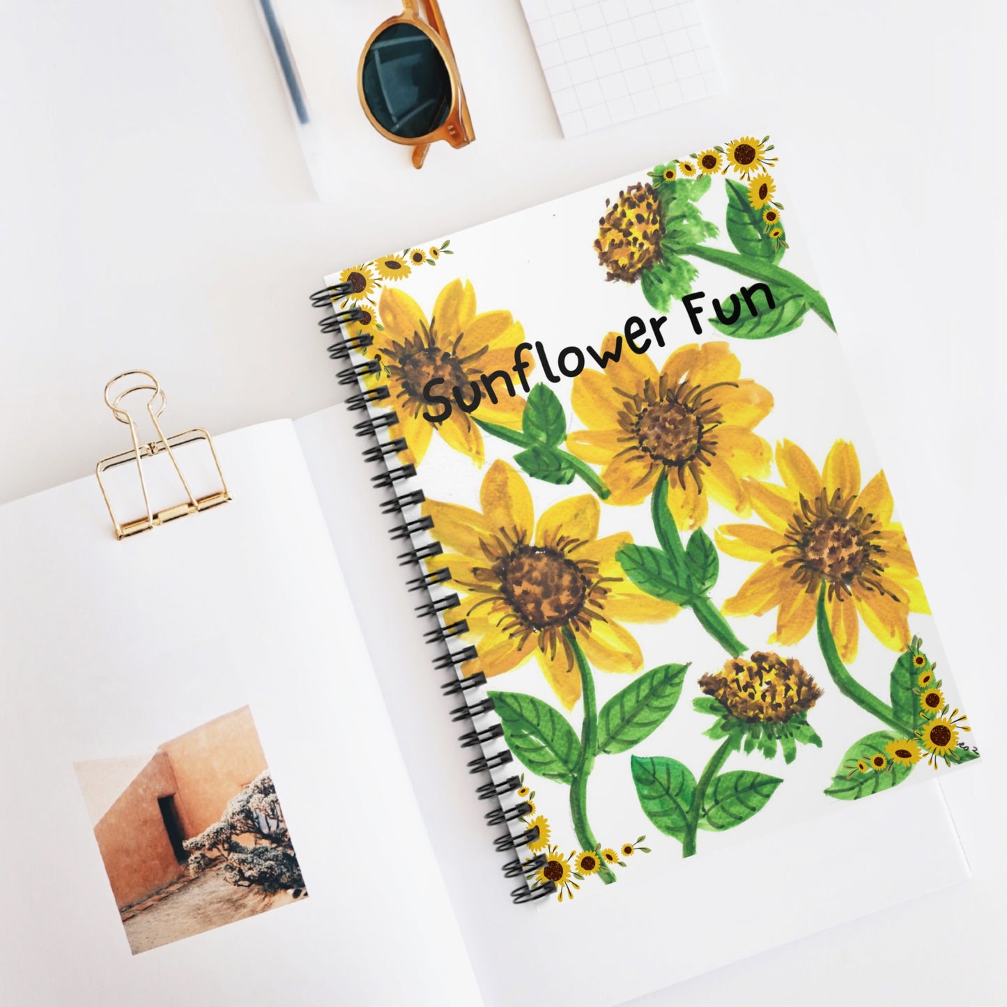 Sunflower Fun Design Spiral Notebook - Ruled Line