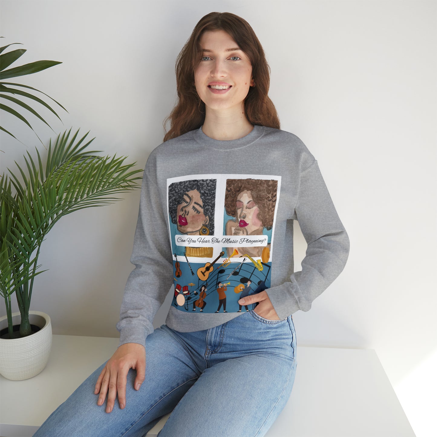 Can you hear the music playing? Unisex Heavy Blend™ Crewneck Sweatshirt