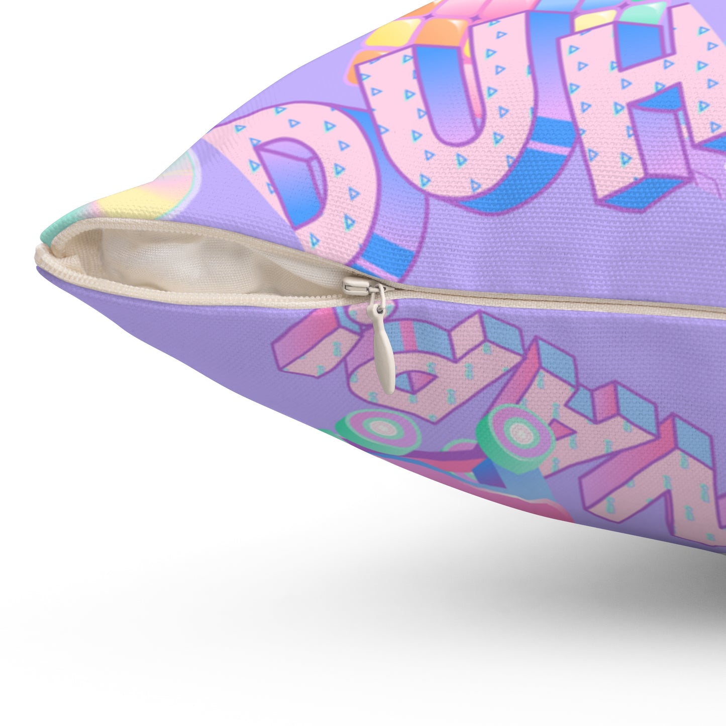 Retro Vibes Lavender Spun Polyester Square Pillow