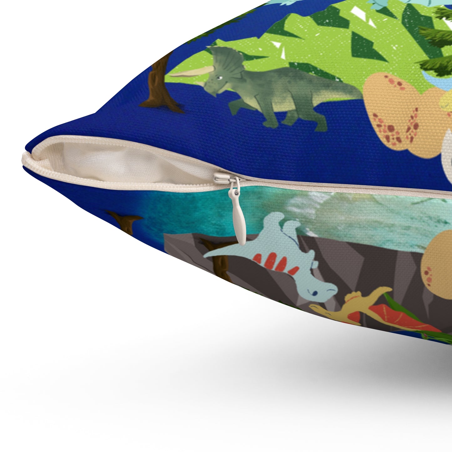 Dinosaur Island Spun Polyester Square Pillow