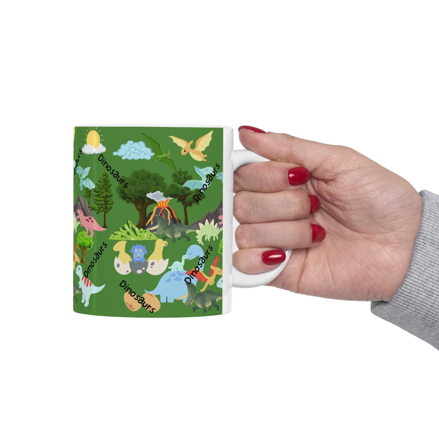 Dinosaurs Green Ceramic Mug 11oz