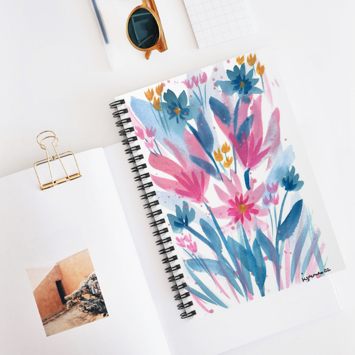 Spring Wildflowers Design Spiral Notebook - Ruled Line