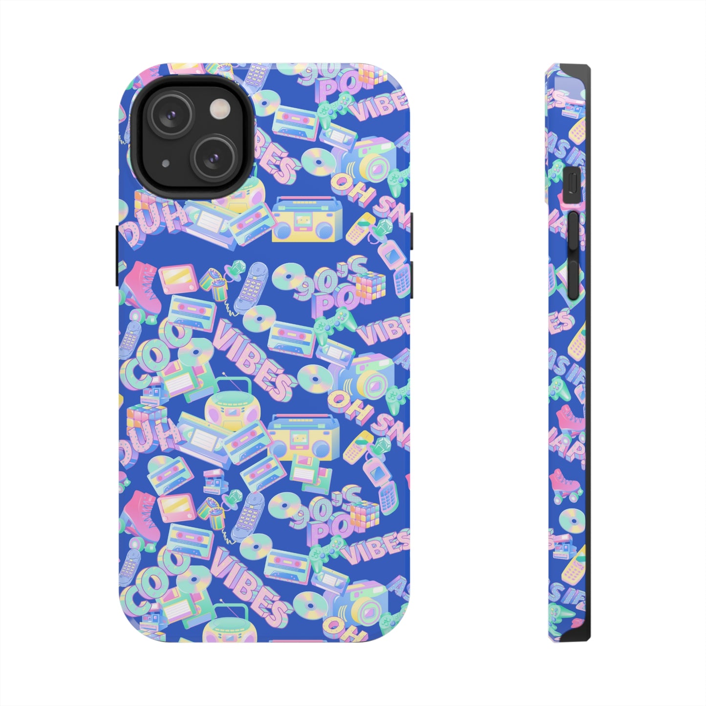 Retro Vibes Blue Tough Phone Cases