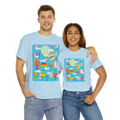 Hot Air Balloons Unisex Heavy Cotton Tee