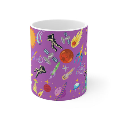 Outerspace Encounters Purple Ceramic Mug 11oz