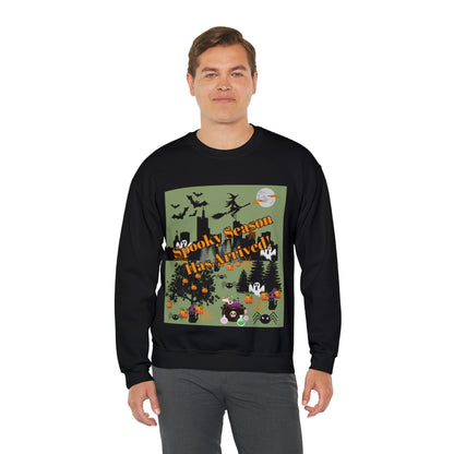 Spooky Season Has Arrived Green Unisex Heavy Blend™ Crewneck Sweatshirt