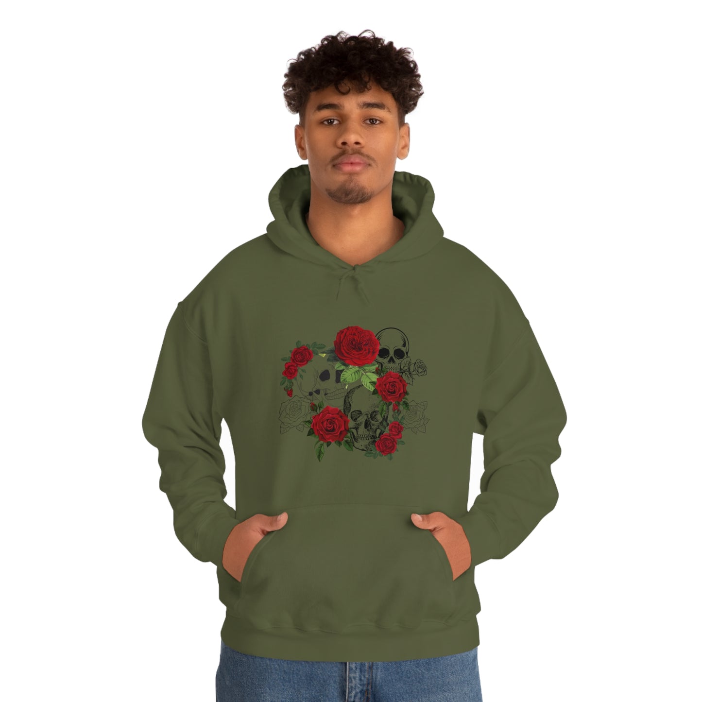 Skull and Roses Unisex Heavy Blend™ Hooded Sweatshirt