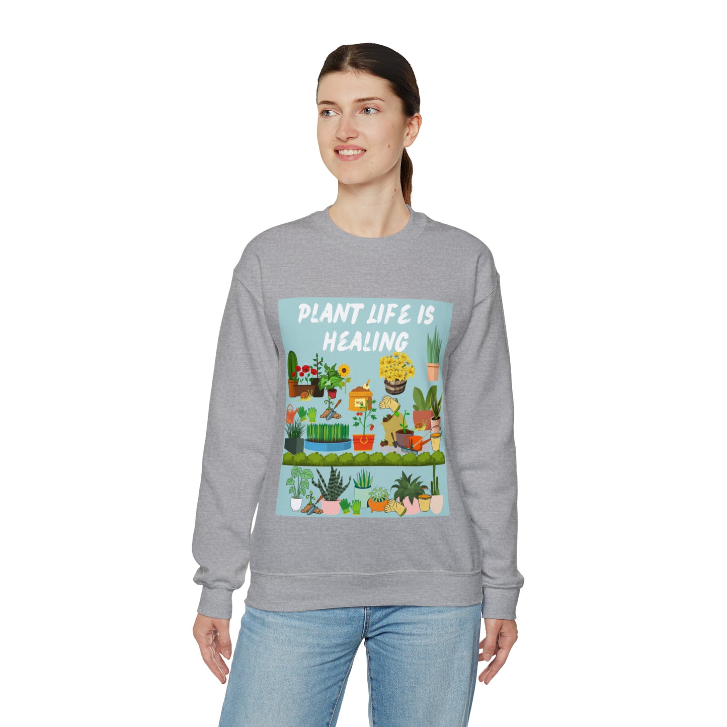 Plant Life Is Healing Unisex Heavy Blend™ Crewneck Sweatshirt