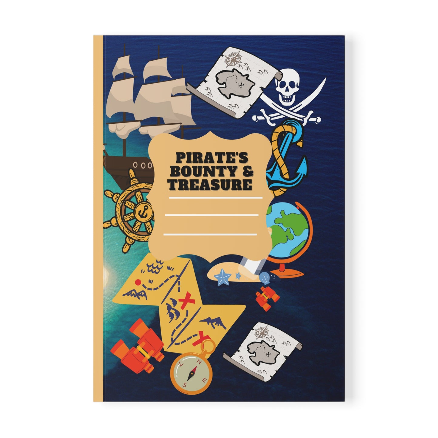 Pirate's Bounty and Treasure Softcover Notebook, A5