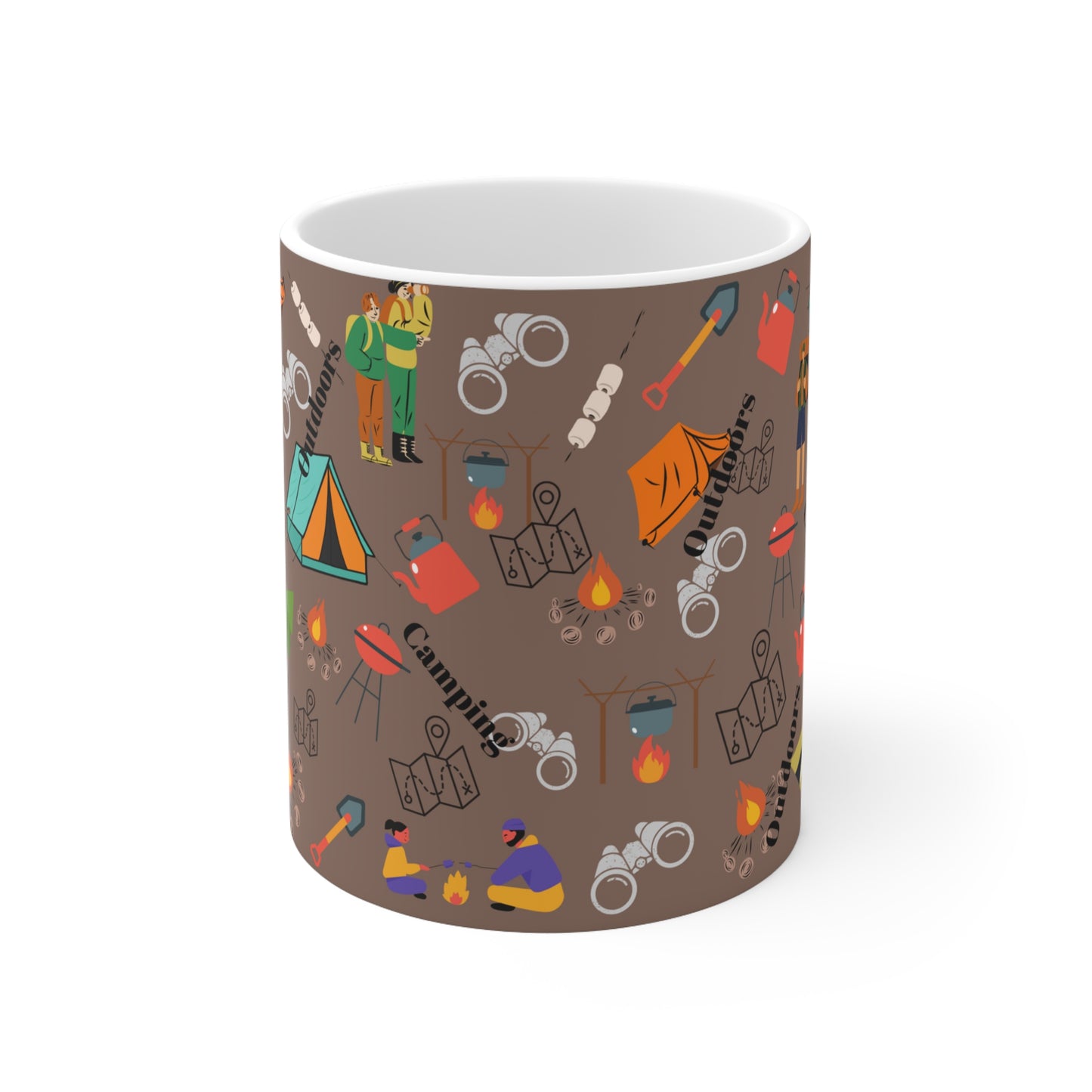 Camping Brown Ceramic Mug 11oz