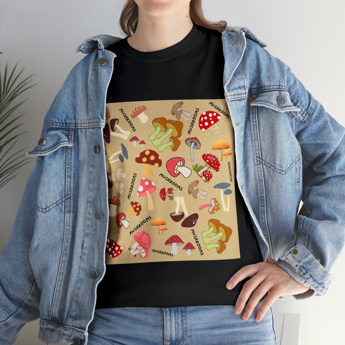 Mushroom Design Unisex Heavy Cotton Tee