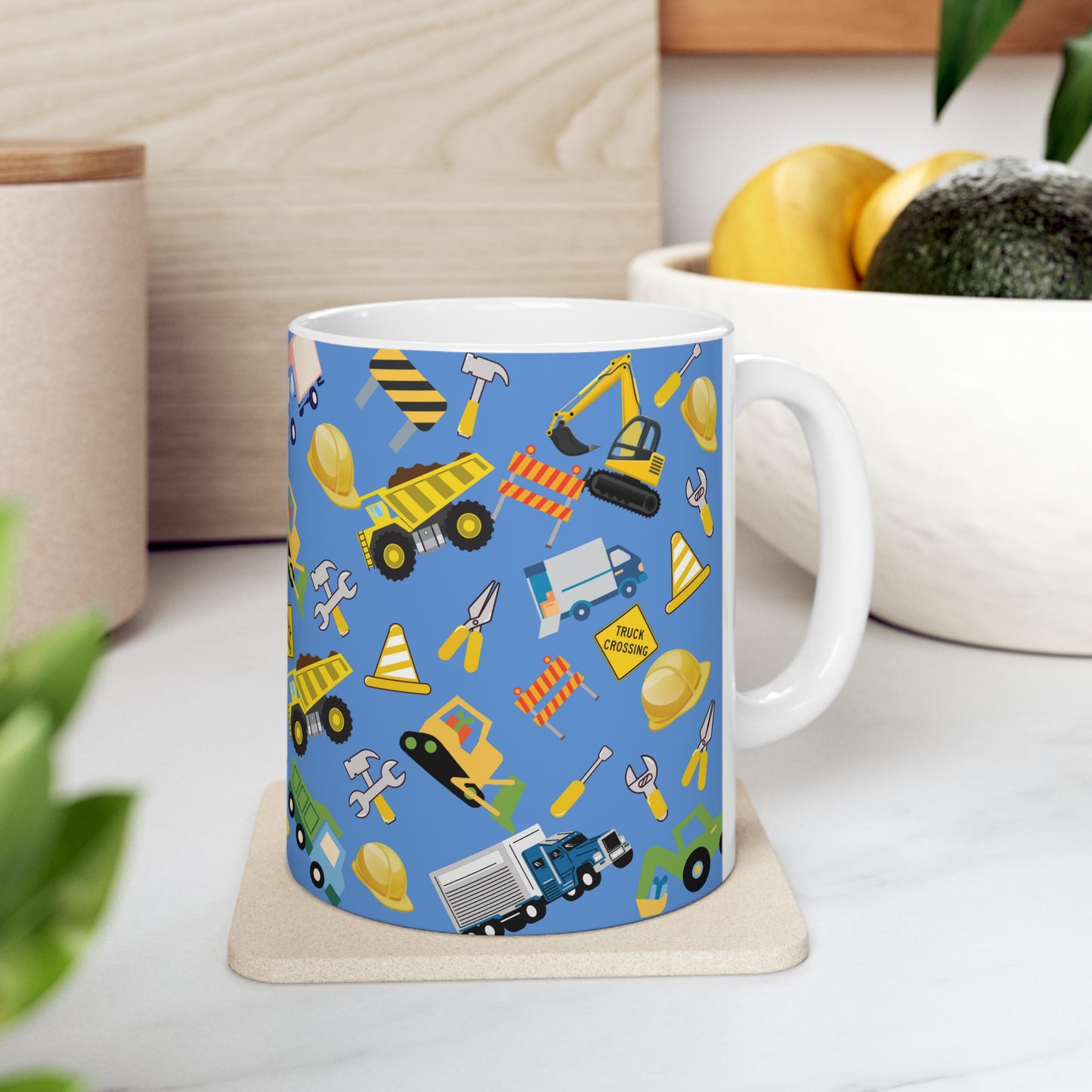 Construction Blue Ceramic Mug 11oz