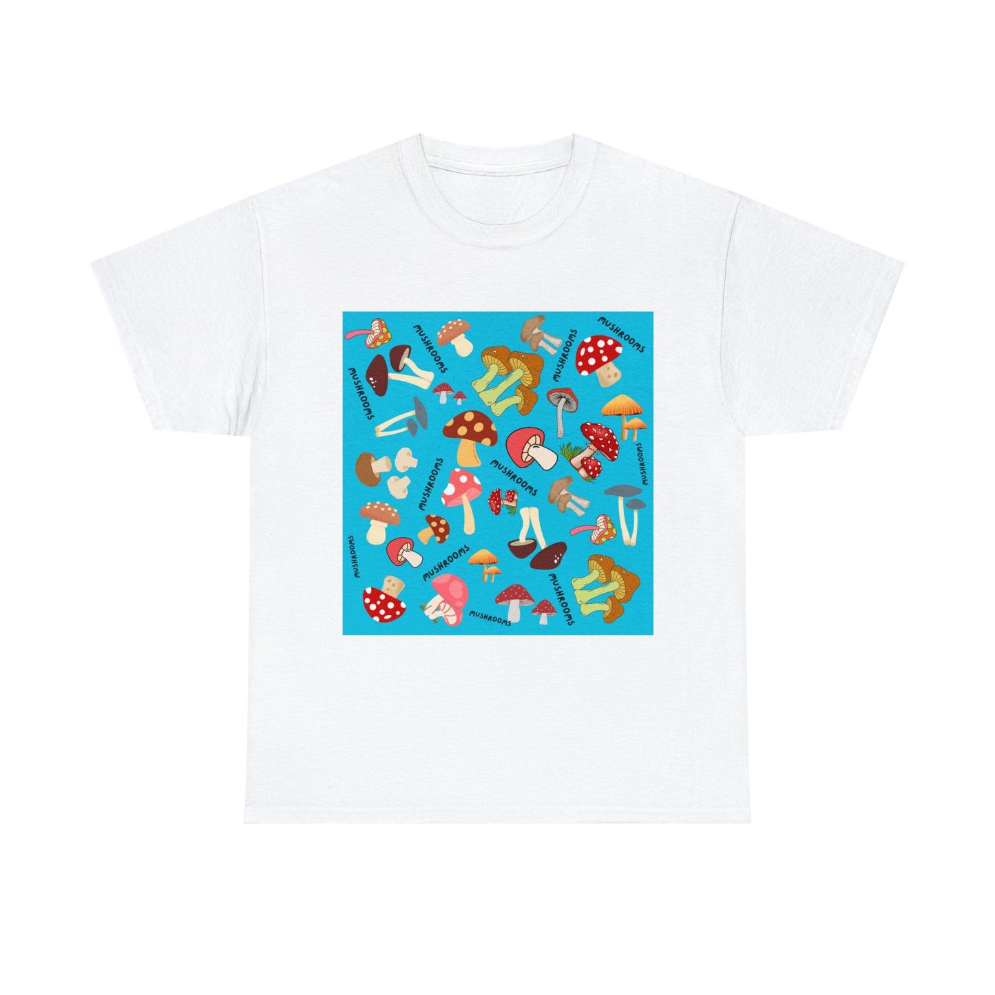 Mushrooms Turq Ground Unisex Heavy Cotton Tee