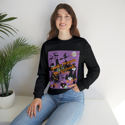 Spooky Season Has Arrived Purple Unisex Heavy Blend™ Crewneck Sweatshirt