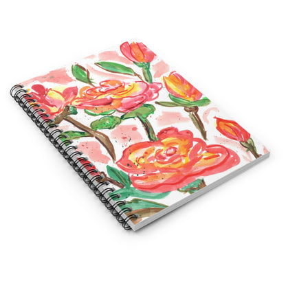 Abstract Rose Design Spiral Notebook - Ruled Line