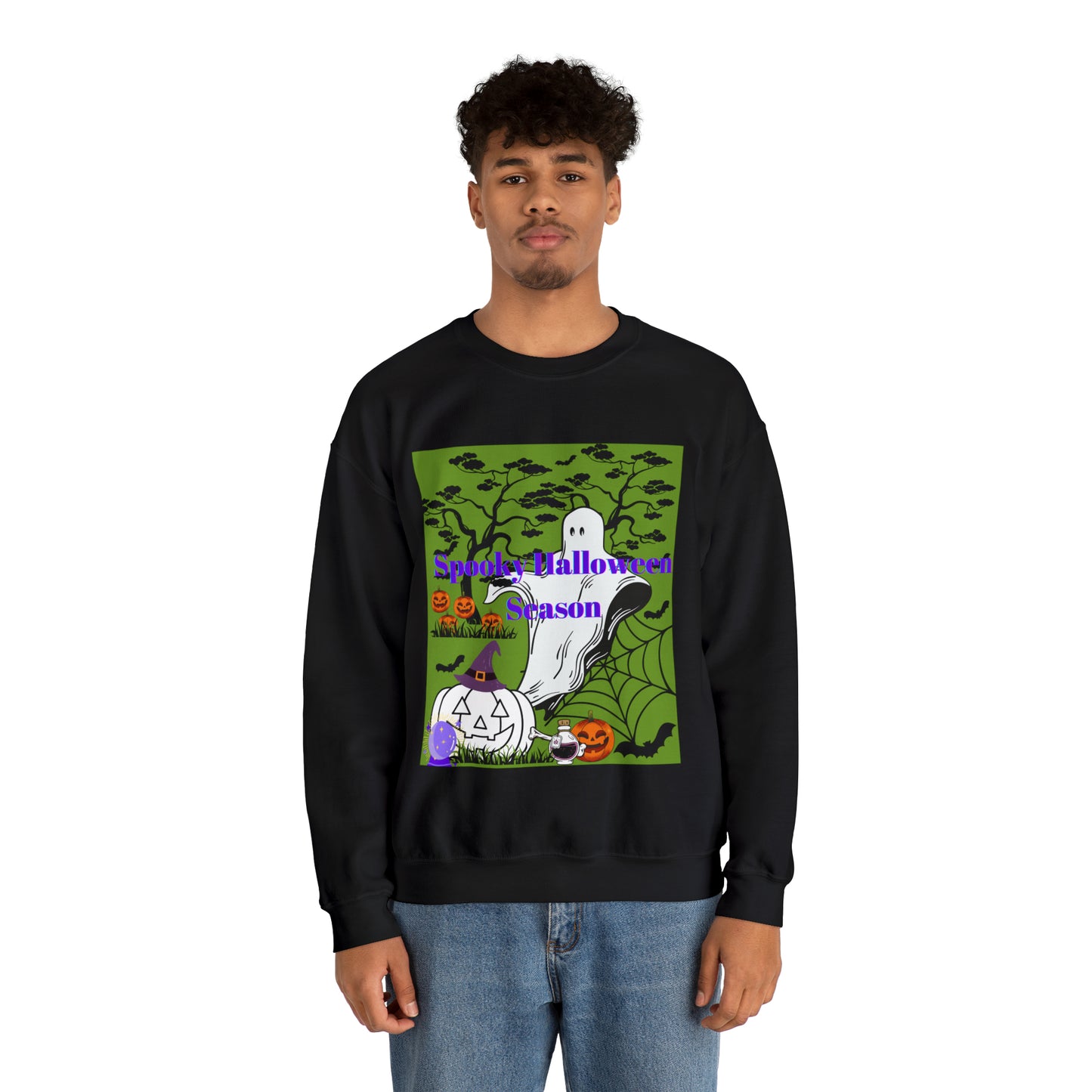 Spooky Halloween Season Green Unisex Heavy Blend™ Crewneck Sweatshirt