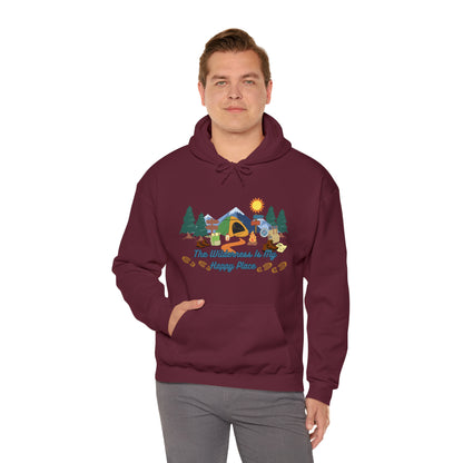 The Wilderness Is My Happy Place Unisex Heavy Blend™ Hooded Sweatshirt