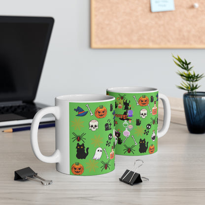 Spooky Creepy Season Green Ceramic Mug 11oz