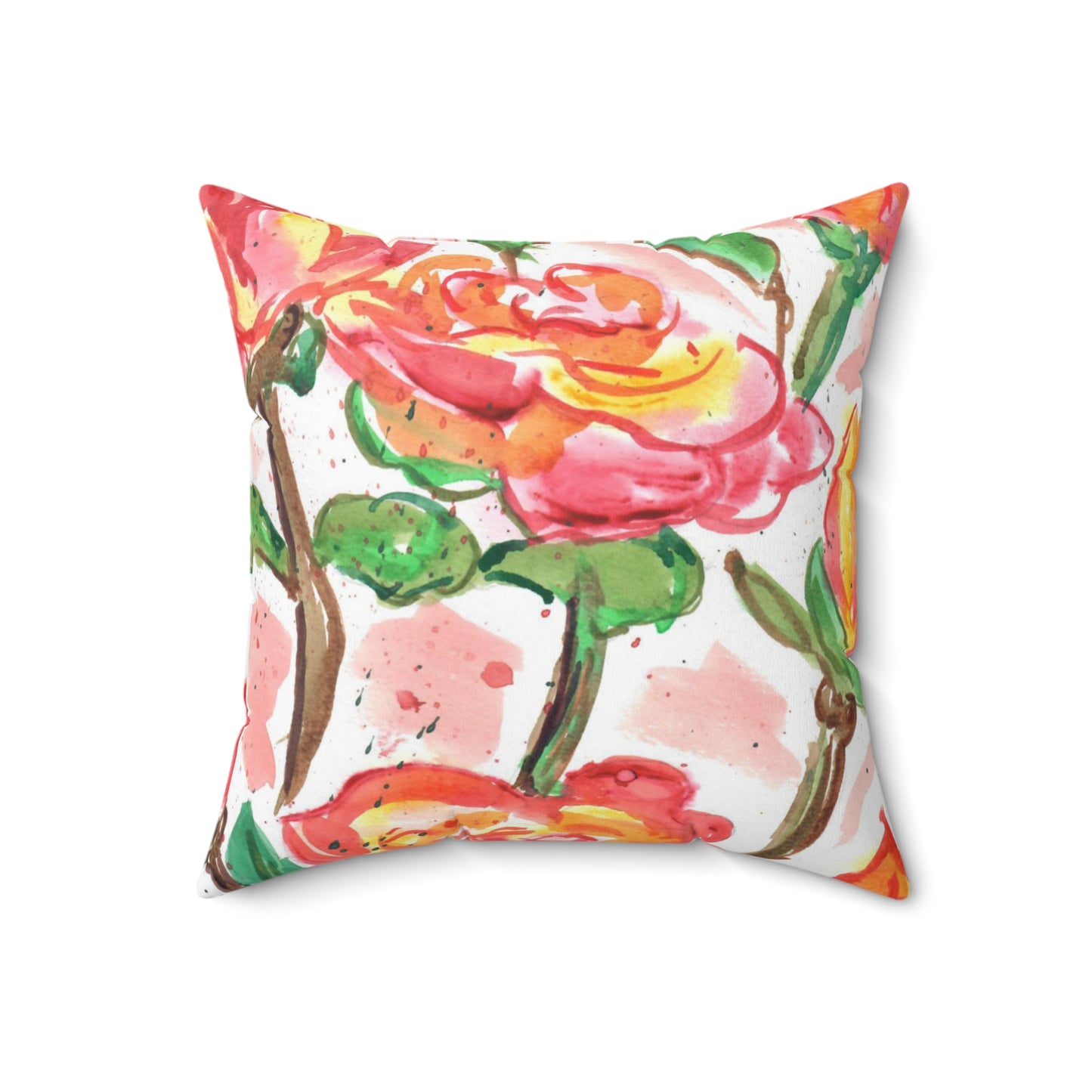 Abstract Rose Design, Spun Polyester Square Pillow