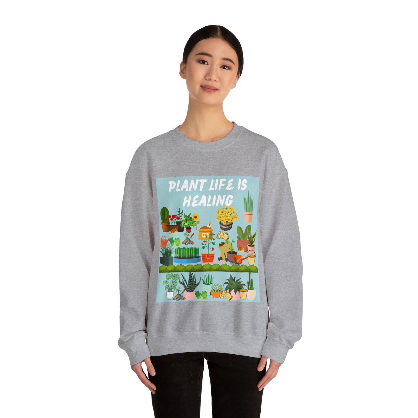 Plant Life Is Healing Unisex Heavy Blend™ Crewneck Sweatshirt