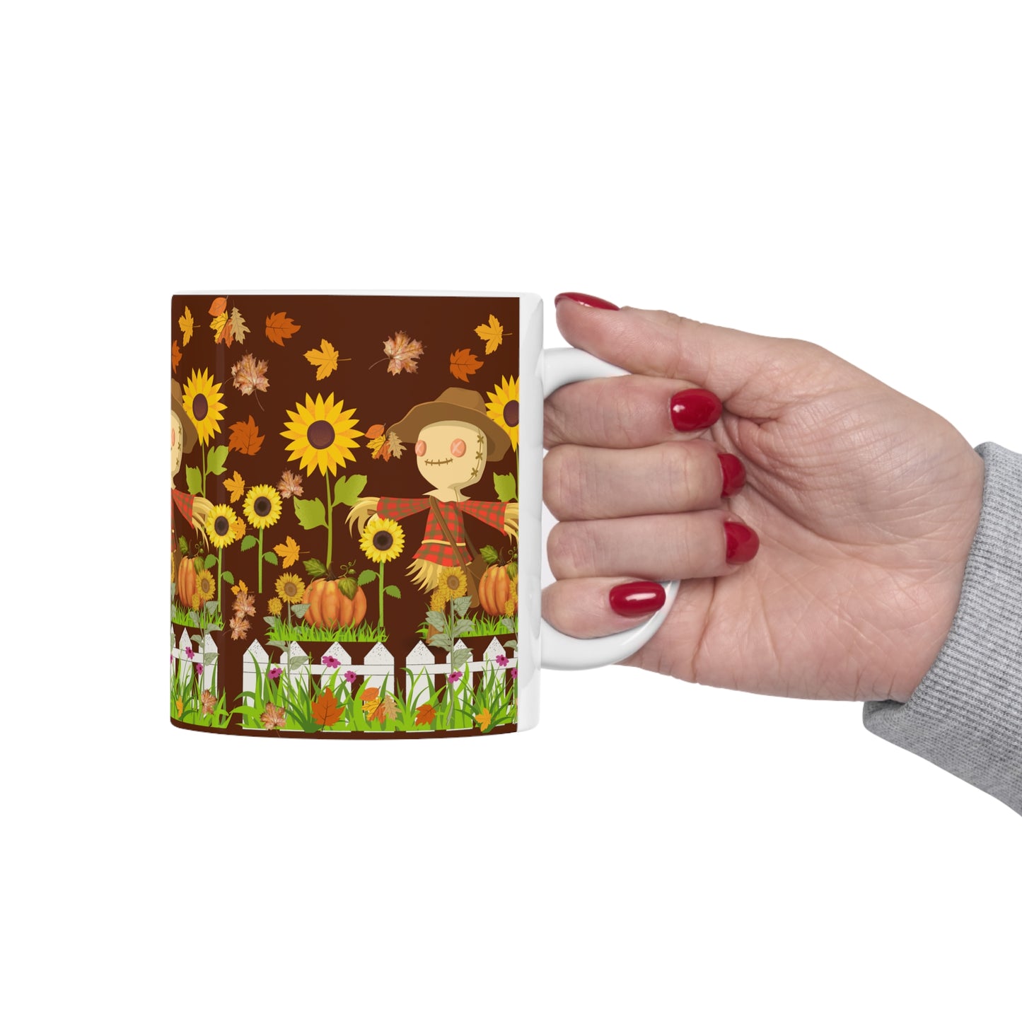 Vibing For Fall Brown Ceramic Mug 11oz