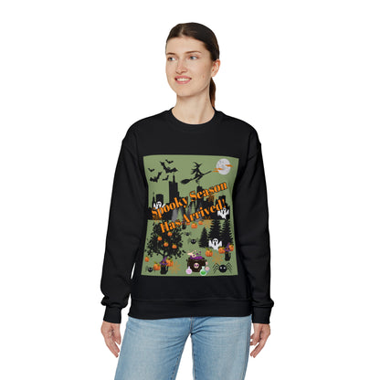 Spooky Season Has Arrived Green Unisex Heavy Blend™ Crewneck Sweatshirt