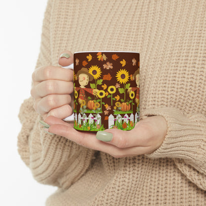 Vibing For Fall Brown Ceramic Mug 11oz