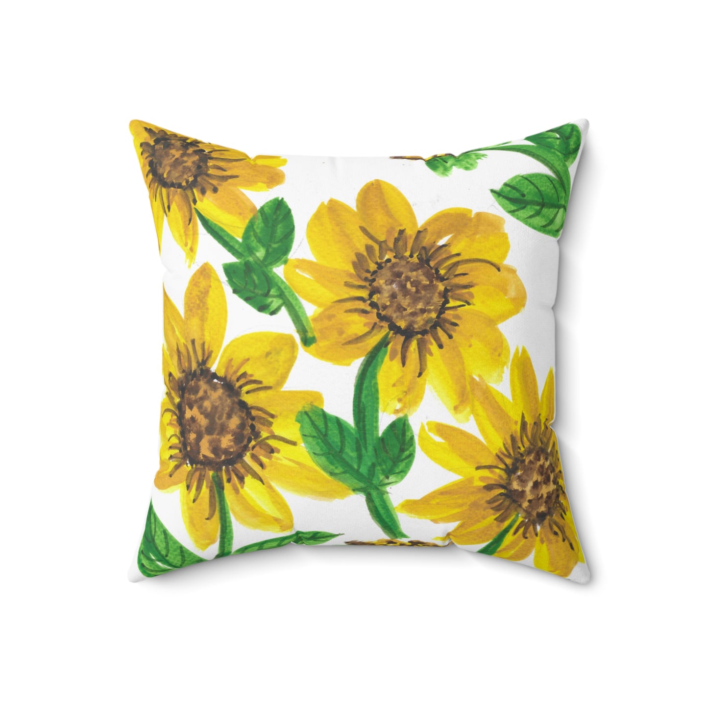 Sunflower Spun Polyester Square Pillow