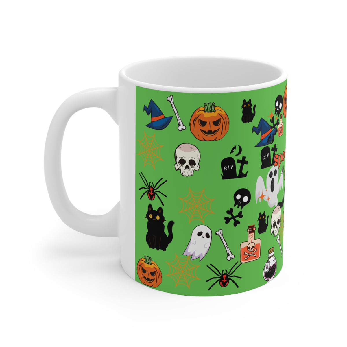 Spooky Creepy Season Green Ceramic Mug 11oz