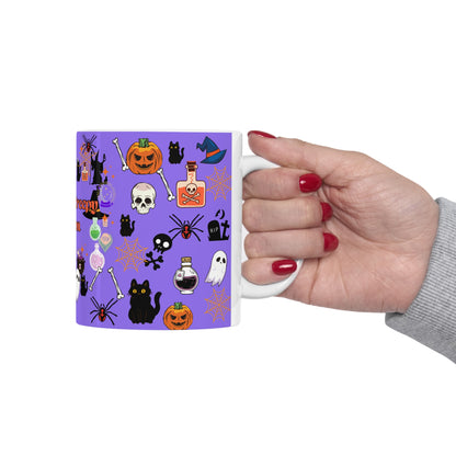 Spooky Creepy Season Purple Ceramic Mug 11oz
