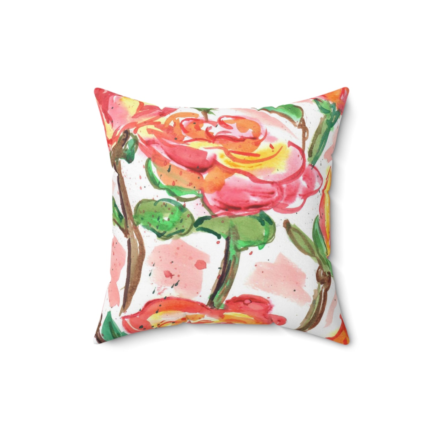 Abstract Rose Design, Spun Polyester Square Pillow