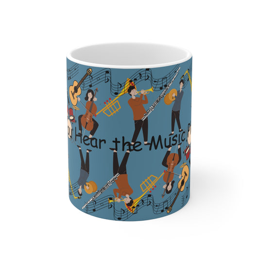 Can You Hear the Music Playing Blue Ceramic Mug 11oz