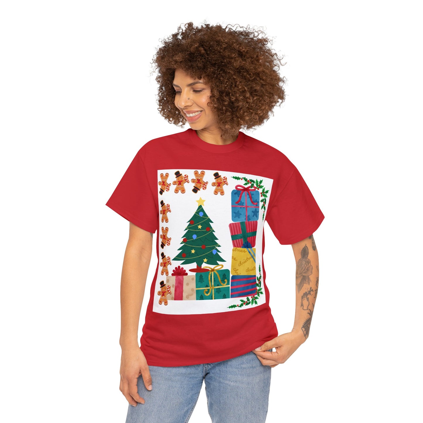 Christmas Tree Presents Unisex Heavy Cotton Tee