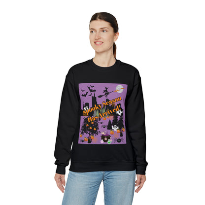 Spooky Season Has Arrived Purple Unisex Heavy Blend™ Crewneck Sweatshirt