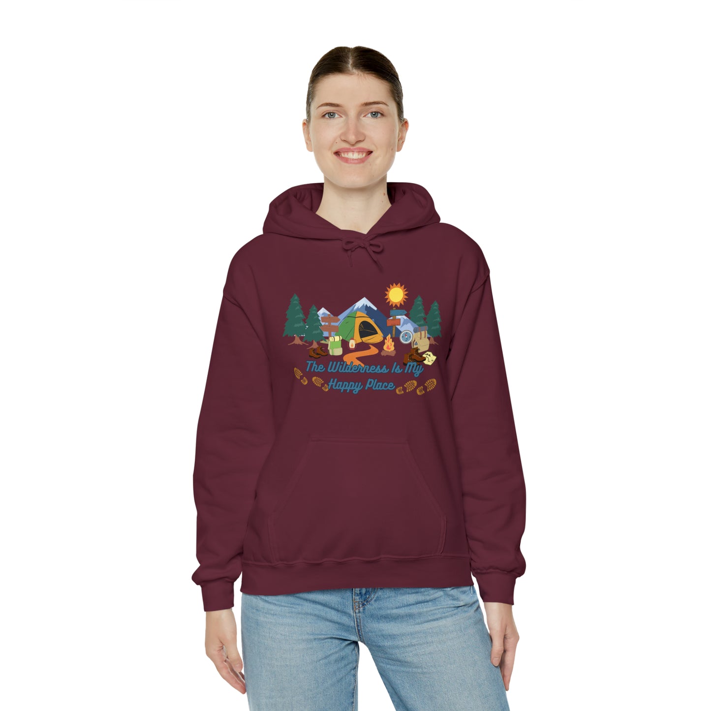 The Wilderness Is My Happy Place Unisex Heavy Blend™ Hooded Sweatshirt