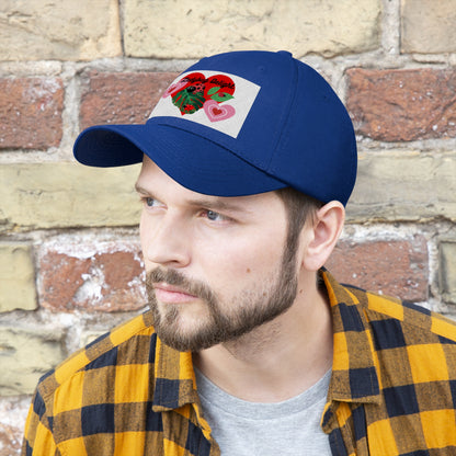 Ladybug Delight White Ground Unisex Twill Hat