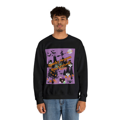 Spooky Season Has Arrived Purple Unisex Heavy Blend™ Crewneck Sweatshirt