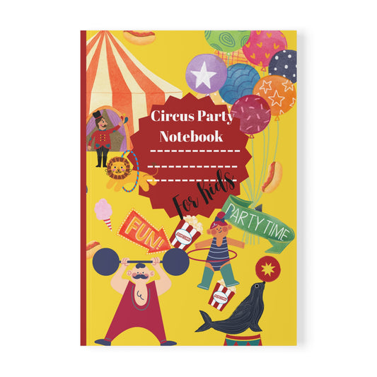 Circus Party Softcover Notebook for Kids , A5