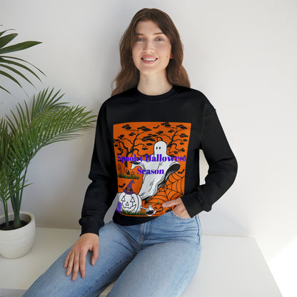 Spooky Halloween Season Orange Unisex Heavy Blend™ Crewneck Sweatshirt