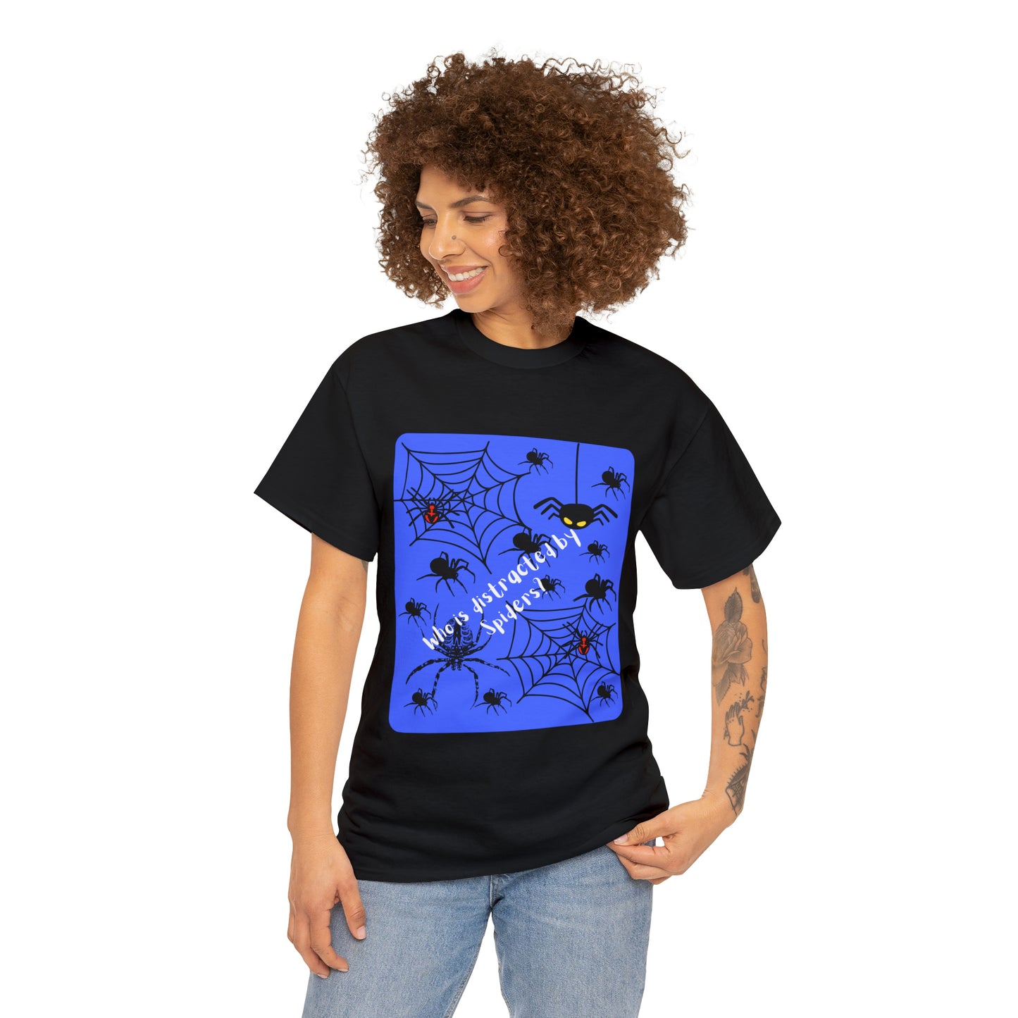 Who Is Distracted By Spiders? Unisex Heavy Cotton Tee