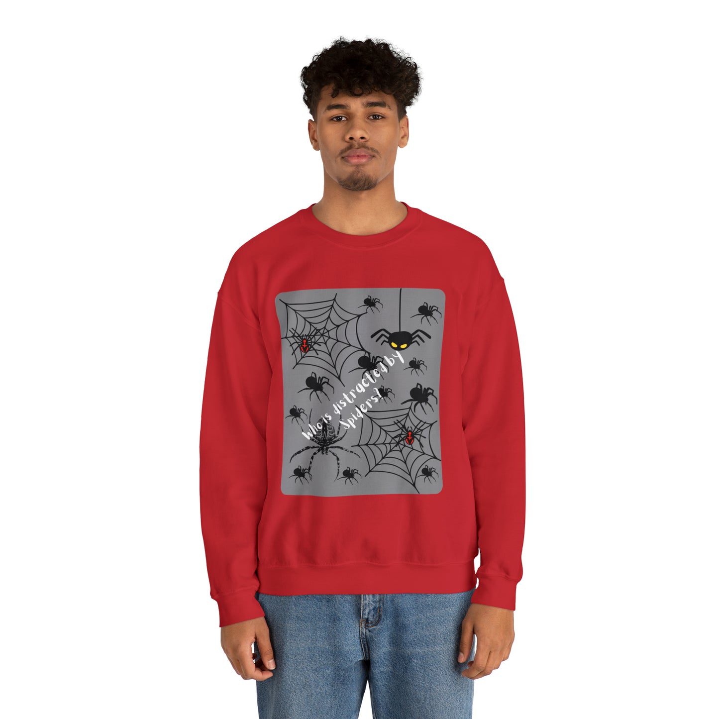 Who is Distracted By Spiders? Unisex Heavy Blend™ Crewneck Sweatshirt