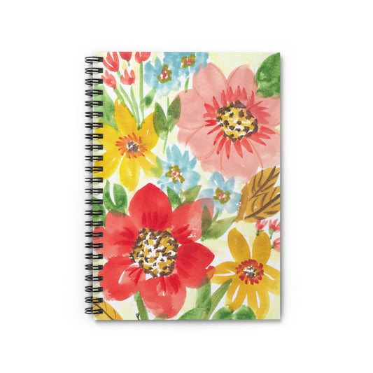 Bright Spring Floral Design Spiral Notebook - Ruled Line