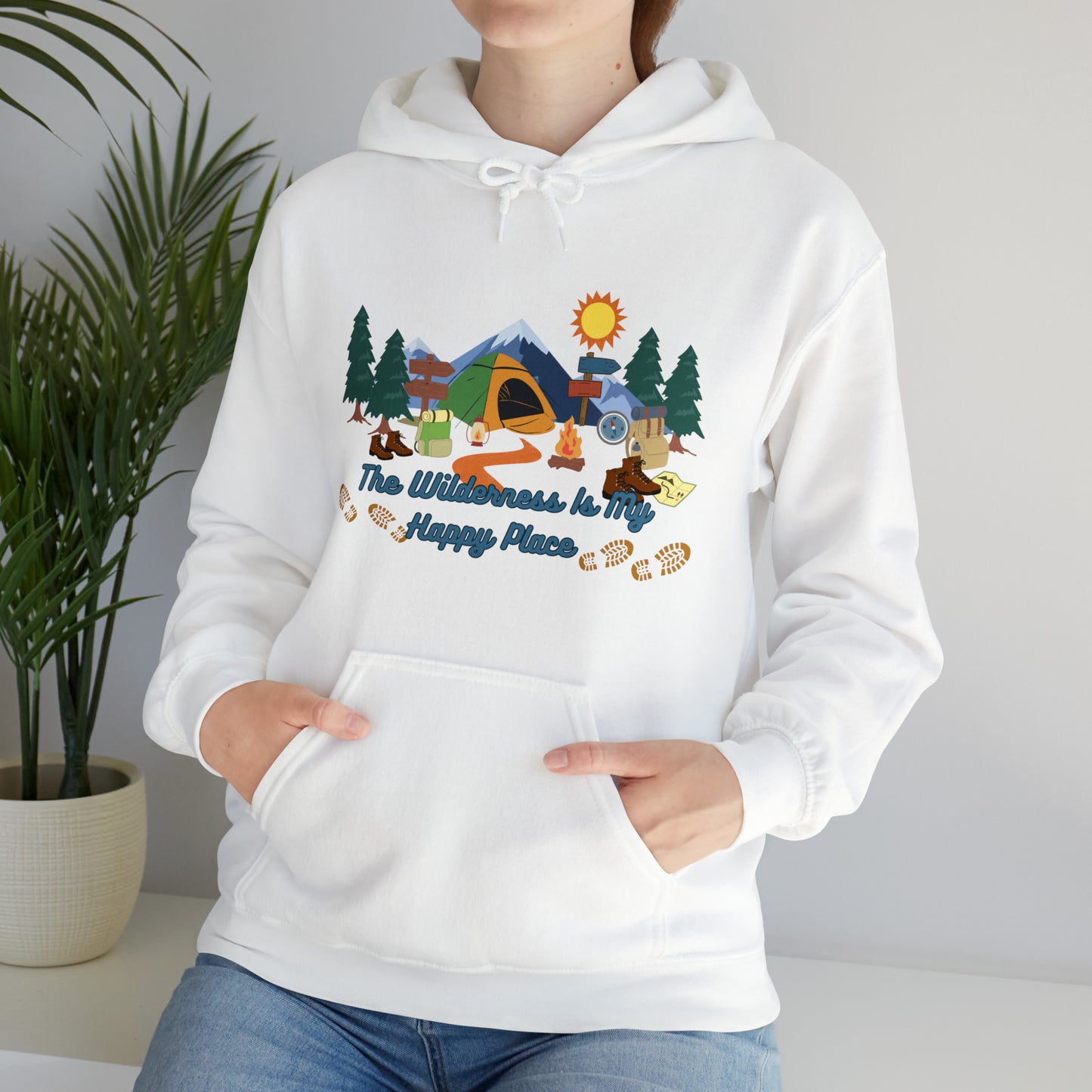 The Wilderness Is My Happy Place Unisex Heavy Blend™ Hooded Sweatshirt