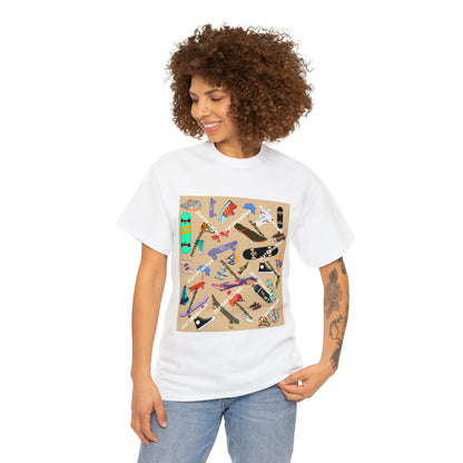 Skateboarding Beige Ground Unisex Heavy Cotton Tee