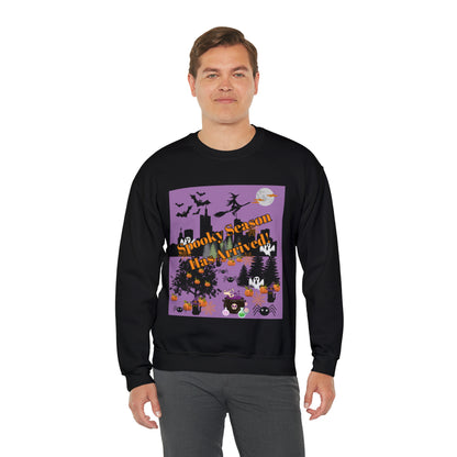 Spooky Season Has Arrived Purple Unisex Heavy Blend™ Crewneck Sweatshirt