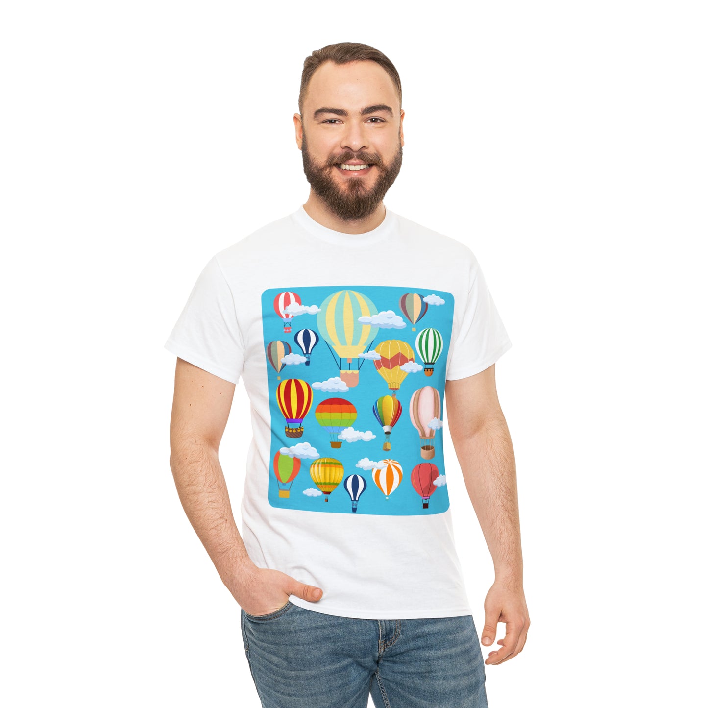 Hot Air Balloons Unisex Heavy Cotton Tee