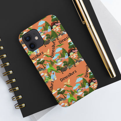 Dinosaurs Orange Tough Phone Cases