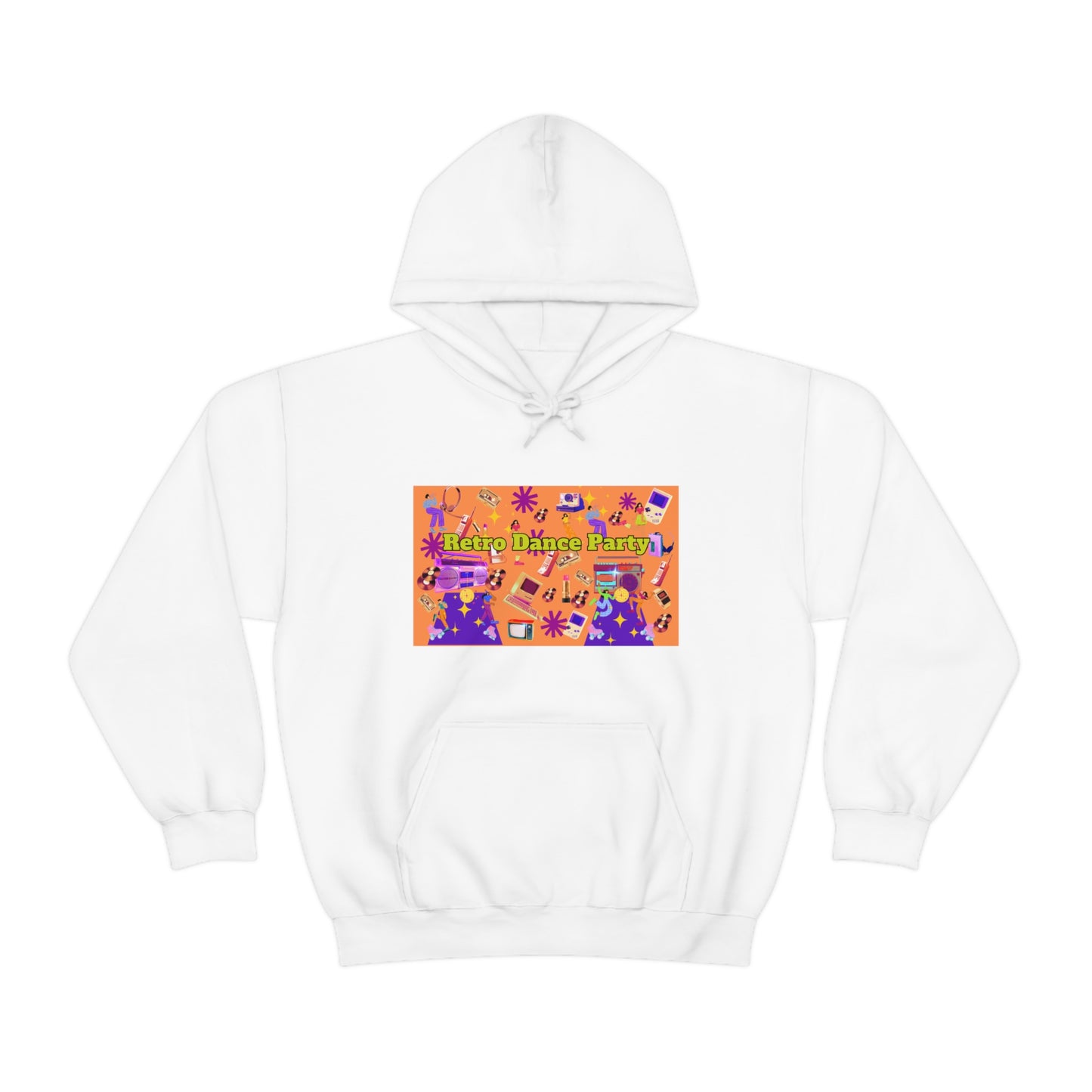 Retro Dance Party Orange Ground Unisex Heavy Blend™ Hooded Sweatshirt